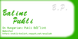 balint pukli business card